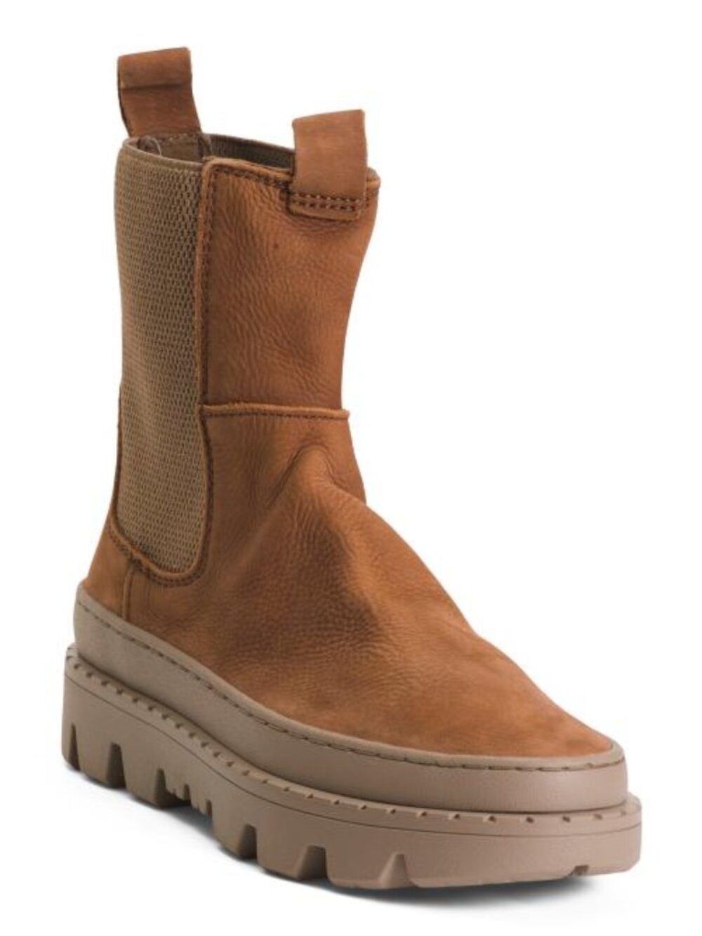 SATORISAN Nubuck Leather Unalome Elastics Boots